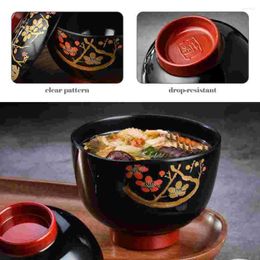 Dinnerware Sets Miso Soup Ramen Bowl Cover Japanese Style Melamine Kitchen Supply Traditional