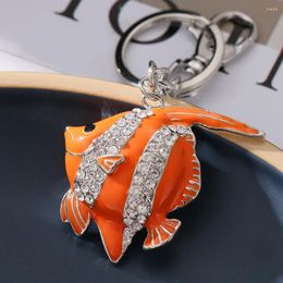 Keychains 2024 Spring Fashion Cute Metal Imitation Platinum Painting Oil Chubby Fish Bag Wallet Keychain Birthday Party Gift