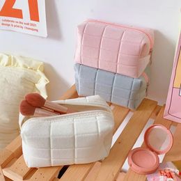Cosmetic Bags Women's Fashion Plush Makeup Pencil Case Cute Student Storage Bag Soft Female Girl Wash Zipper Organiser