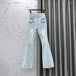 Women's Jeans Ripped Skinny Package Hip Summer Retro Girl Straight Denim Pants Fashionable Trousers Female Sexy Jean