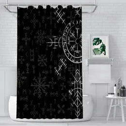 Shower Curtains Celtic Lucky Charm Compass Vegvisir Bathroom Norse Mythology Viking Waterproof Partition Home Decor Accessories