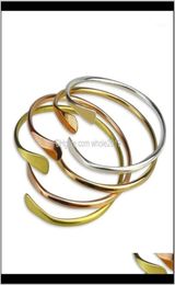 Bangle Bracelets Jewellery Drop Delivery 2021 Mylongingcharm 10PcsLot Blank Brass Smooth Oval Stacking Bracelet Open Cuff Bangles F8526808