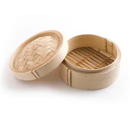 Double Boilers 2 Pcs Asian Steamer Steaming Tray Cooking Tools With Cover Dessert Bamboo Lotus Leaf Rice Steamers