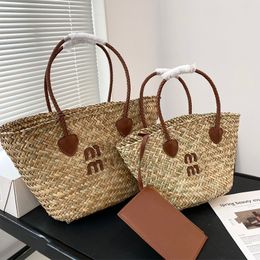 Beach Bag Designer Handbags High Quality Shoulder Straw Miui Bogg Bag Purses for Women