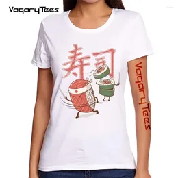 Women's T Shirts 2024 Fuuny Women T-shirts Cute Sushi Cartoon Printed Shirt Female Top Graphic Tee Harajuku Tshirt For