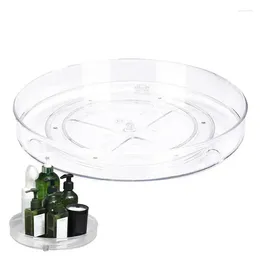 Kitchen Storage 360 Rotating Tray Turntable Round Shelf Condiment Rack Non-Skid Spice Plate For Home Bathroom Organiser