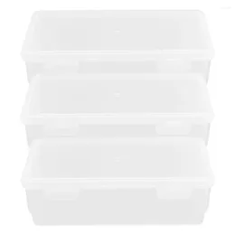 Plates 3 Pcs Bread Storage Box Fridge Fruit Container Sealing Case Containers Lids Plastic Cereal