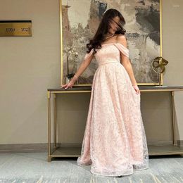 Party Dresses ROSELLA Glitter Light Pink Sexy Off The Shouldedr Prom Saudi Arabic Long Sparkky Evening Gowns Sequins Dress