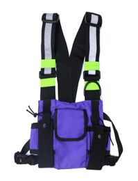 New Fashion Chest Rig Bag Reflective Vest Hip Hop Streetwear Functional Harness Chest Bag Pack Front Waist Pouch Backpack1986378