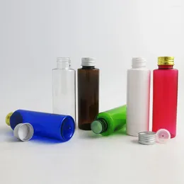 Storage Bottles 30 X 100ml DIY White Blue Green Clear Amber Pet Plastic Bottle With Aluminium Cap 100cc Dispensing Containers