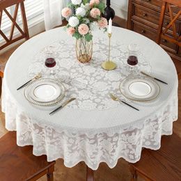 Table Cloth Round Waterproof Tablecloth PVC Oil Resistant Tape Tea Coffee For Wedding Decorations Diameter