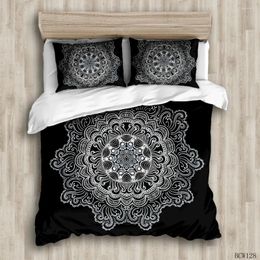 Bedding Sets Duvet Cover Quiet Black Pattern Custom Bed Linens With Pillowcase King Size Bedclothes Comforter Covers