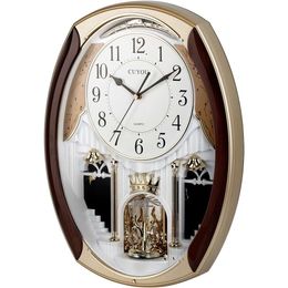 Music Sports Bell Wall Clock with Rotating Pendulum - Decorative Clock with 18 Melodies for Home, Hotel, Library, or Church Decoration - Unique Timepiece