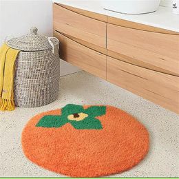 Carpets Persimmon Shaped Tufted Rug Fluffy Tufting Room Sofa Floor Foot Mats Carpet Rugs Household Absorbent Non-slip Mat