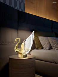 Decorative Figurines FQ Light Luxury Nordic Living Room Sofa Creative Swan Decoration Lamps