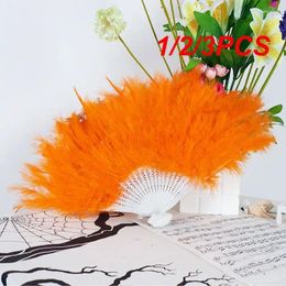 Decorative Figurines 1/2/3PCS Feather Folding Fan Sweet Fairy Girl Dark Gothic Court Dance Hand Art Craft Gift Wedding Party Halloween