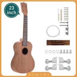 Cables 23 26 Inch DIY Ukulele Kit Sapele Wood Body Rosewood Fingerboard W/Tuning Pegs String Bridge Nut Hawaii Guitar Accessories SET