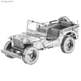 3D Puzzles WILLYS OVERLAND 3D Metal Puzzle model kits DIY Laser Cut Puzzles Jigsaw Toy Y240415