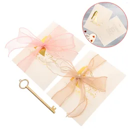 Party Supplies 2 Pcs Gift Wedding Vows Card Bridegroom Favours Ribbon Brochures Paper Speech Cards