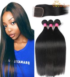 4x4 Straight Lace Closure With Hair Bundles Brazilian Straight Hair Bundles With Closure 100 Human Hair Straight Closure8195390