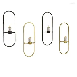 Candle Holders Nordic Creative Wall Retro Gold Iron Candlestick Decor Mount Living Room Decoration Accessories 2024