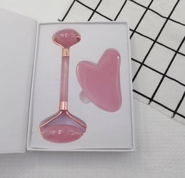 Massage Resin Face Roller Rose Gua Sha Facial Rollers Stone Eye Slimmer Scraper Cosmetic Skin Care Beauty Tool with Gift Box Set3922474