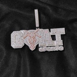 New Style Unisex Custom Letter Sier Plated Zircon Stone Iced Out Name Pendant For Hip Hop Jewellery Making