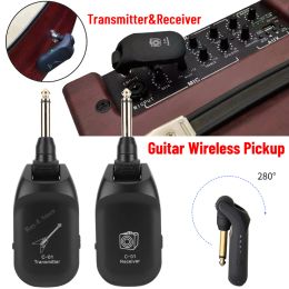 Cables C01/A8 Wireless System Audio Transmitter Receiver Pickup USB Rechargeable Wireless System for Electric Guitar Bass Violin