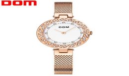 DOM Watch Women Top Brand Luxury Quartz Wrist Watch Casual Steel Mesh Belt Women Rose Gold Waterproof Watch Clock G1279G7M22084003498