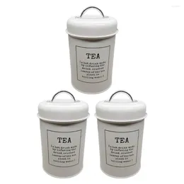 Storage Bottles 3Pcs Tea Jar Airtight High Capacity Smooth Surface Preservation Container Hard To Fade Lid Sealed Canister Coffee Sugar Can