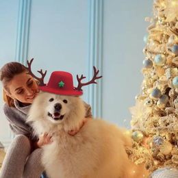 Dog Apparel Christmas Pet Hat With Cute Antlers For Cat Dress Up Supplies Lovely Design Autumn And Winter Clothes Accessory