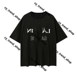 Lanvine Shirt Gal Lavin Mens Designer Shirt Casual Man Womens Lanvins Tees Hand-painted Ink Splash Graffiti Letters Loose Short-sleeved Round Neck Lanvis Shirt 169