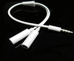 35mm 1 Male to 2 Dual Female o Stereo Jack Headphone Y Splitter Cable Adapter for iphone Samsung HTC73368956671098