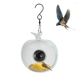 Other Bird Supplies Feeder With Camera Apple Shape House Built-in Microphone Auto Capture Birds And Notify WiFi Live