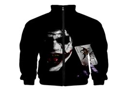 Joker Joaquin Phoenix 3D Print Stand Collar Zipper Jacket Womenmen Streetwear Hip Hop Baseball Jacket Halloween Cosplay Costume9814720