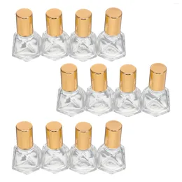 Storage Bottles Glass Roller 8ML Clear Polygonal Essential Oil Empty Refillable Sample