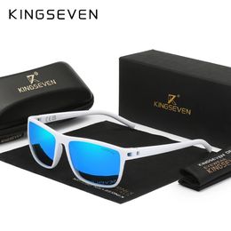 KINGSEVEN Fashion Sunglasses For Men Polarised UV400 Protect Glasses Night Vision Lens Outdoor Sports Anti-slip Eyewear 240415