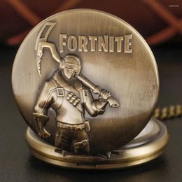 Pocket Watches 2024 Shooting Game Badge Quartz Watch Gentleman Necklace Pendant Clock Women's Jewellery Gift