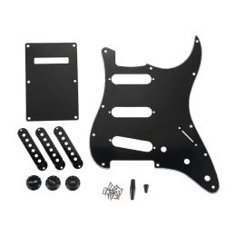 Pegs New Set Of 3 Ply Black 11 Hole Sss Guitar Pickguard Strat Back Plate Pickup Covers Knobs Guitarra Tips Guitar Parts & Accessorie