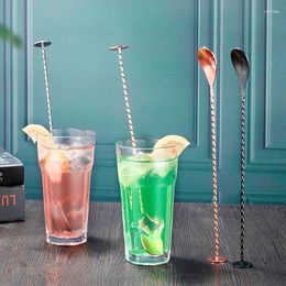 Coffee Scoops High Quality 27cm SS304 Cocktail Bar Spiral Pattern Drink Shaker Muddler Stirrer Twisted Mixing Spoon Kitchen Tableware