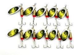 10Pcs New Metal Spoon Spinnerbait Fishing Lures With Treble Hooks Fishing Wobblers Sequins Baits 7CM88G278F1544248