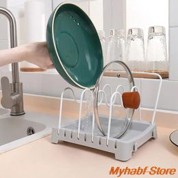Kitchen Storage Cabinet Organizers For Pots And Pans Cover Holder Adjustable Stainless Steel Rack Cutting Board Cookware Shelf
