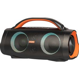 DOSS Extreme Boom+ Outdoor Speaker with 100W Stereo Sound, Rich Bass, 20H Playtime, Power Bank, Mixed Colour Light, IPX6 Waterproof Speaker for Camping Beach-Orange