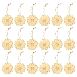 Decorative Flowers 50 Sets Chrysanthemum Blank Wood Chip Wooden Chips DIY Slices Crafts Spring Jewellery Unfinished Cutout Child Home Decor