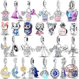 Loose Gemstones 925 Sterling Silver Colourful Exquisite Charms Beads Carousel Moon Sun Goddess Pendants Fit Original Bracelet DIY