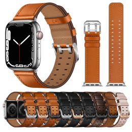 Premium Leather Strap For Apple watch band 49mm 45mm 41mm 44mm 40mm 42mm 38mm Business Leather Classic iwatch Wristband