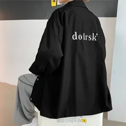 Men's Jackets Men Cardigan Shirt Oversized Jacket With Lapel Pockets Soft Stylish Spring/fall Coat In Solid Colour Letter