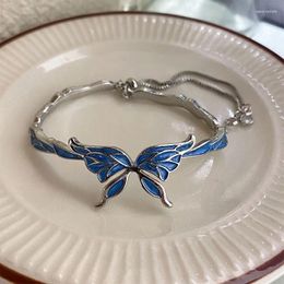 Charm Bracelets Blue Butterfly Bracelet Women'S Fashion Exquisite Jewelry Accessories Fantasy Girls' Temperament Hand Chain Gifts