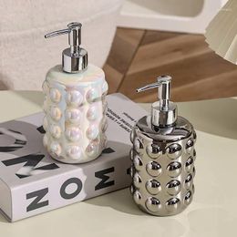 Liquid Soap Dispenser Ceramic Portable Lotion Bottle Porcelain Bathroom Toiletries For Bath Gel Shampoo Use Silver Arrivals