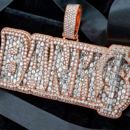 Hip Hop Hot Selling Custom Iced Out Moissanite Diamond Real Gold Letter Name Men Pendant